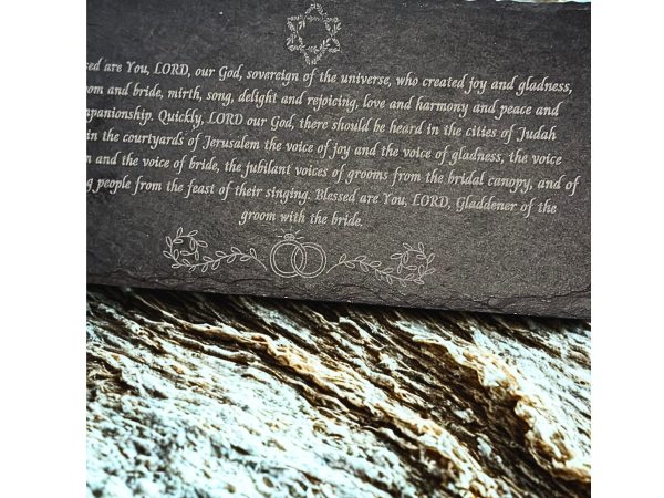 Black Slate Blessing Sign/Tray