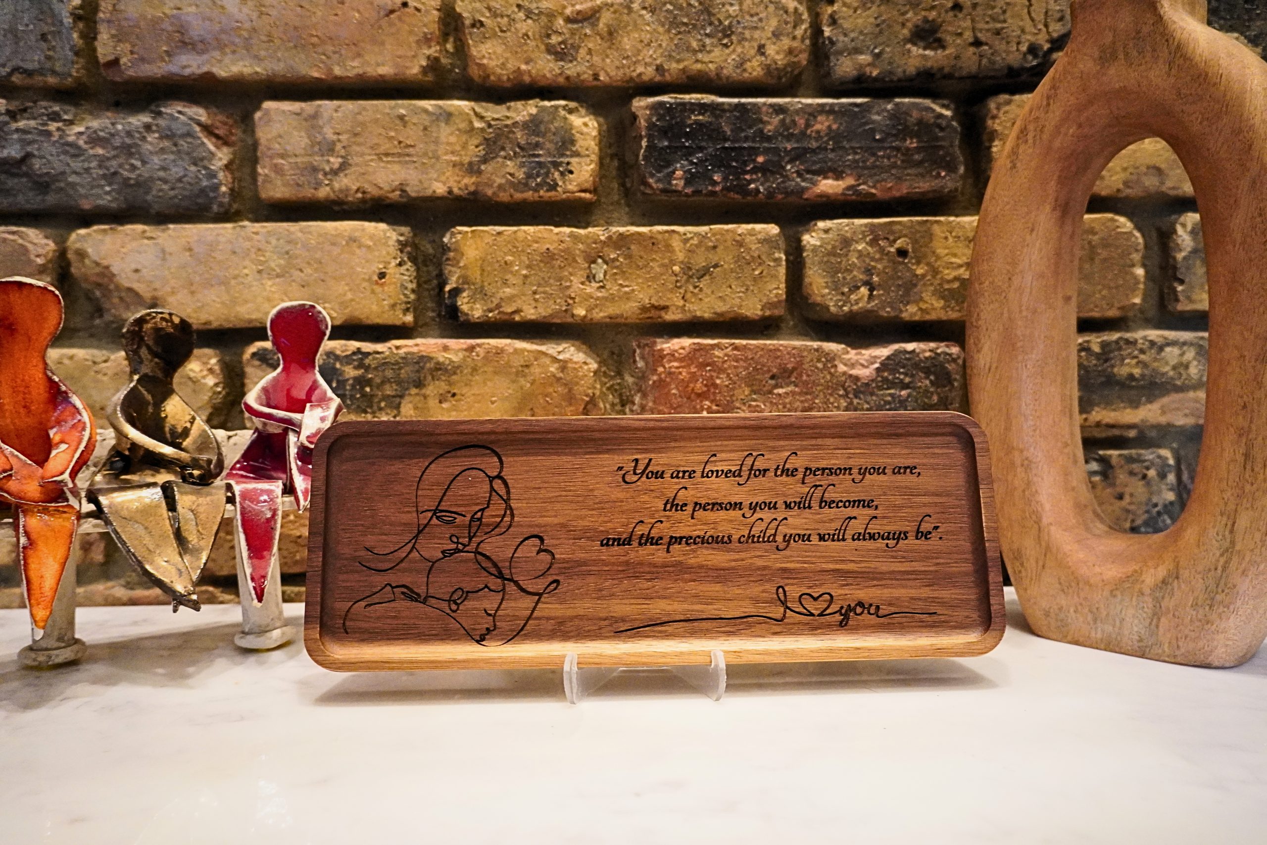 "Precious Child" Mother & Baby Slate / Acacia Wood - Image 5