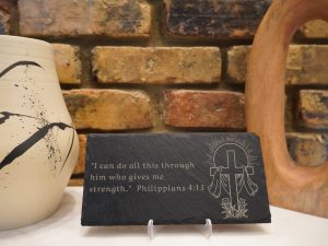 Philippians 4:13 "Strength" Slate Small Plaque