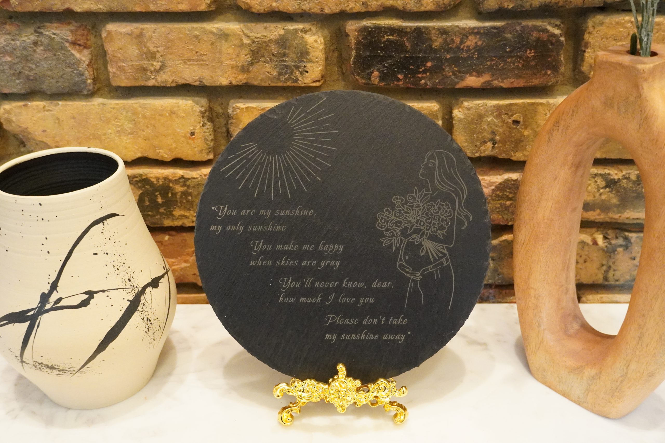 "You Are My Sunshine" Pregnancy Round Slate