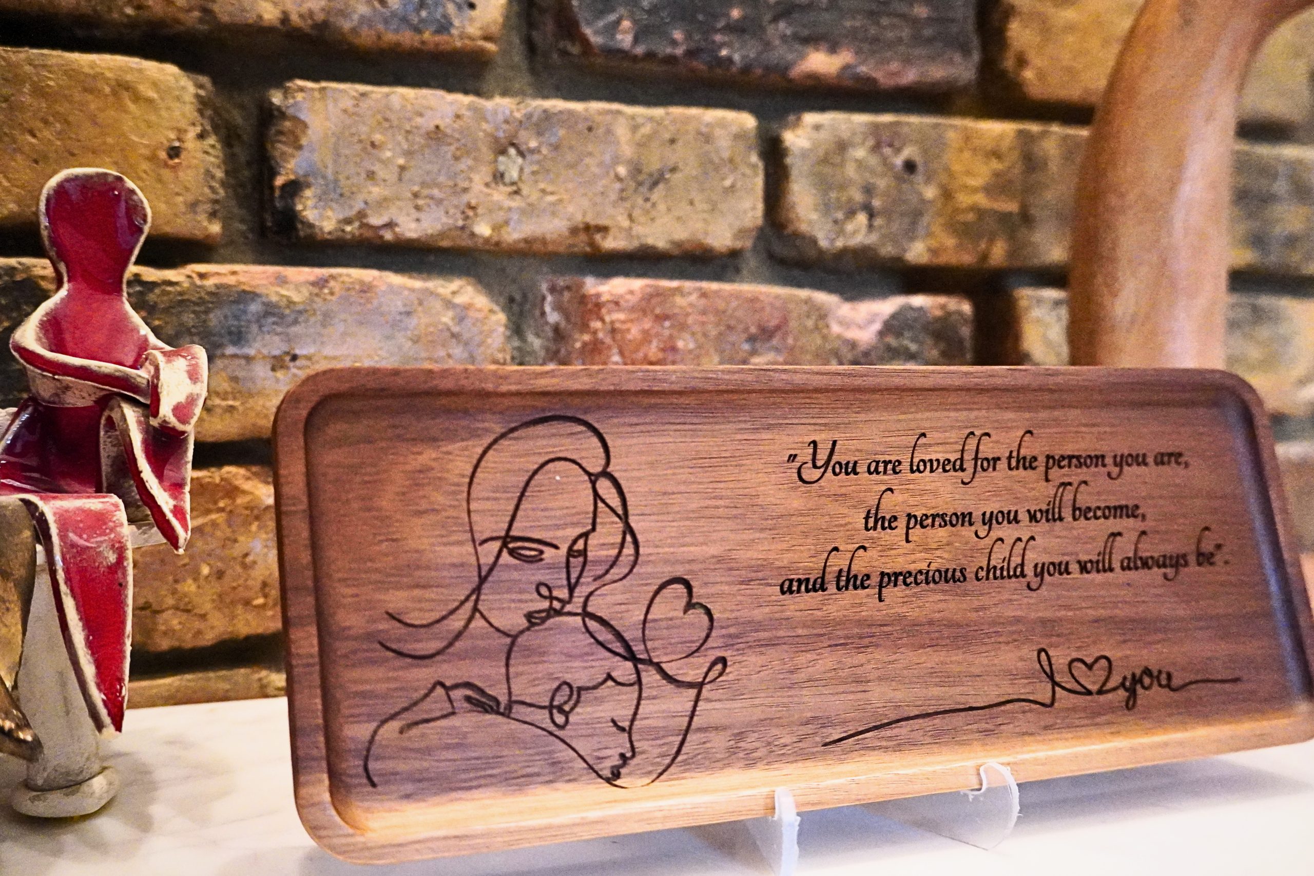 "Precious Child" Mother & Baby Slate / Acacia Wood - Image 3