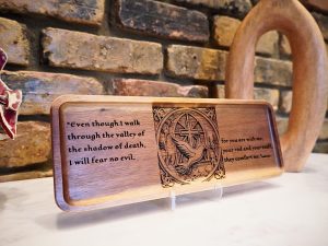 Acacia Wood Psalm 23:4 Plaque