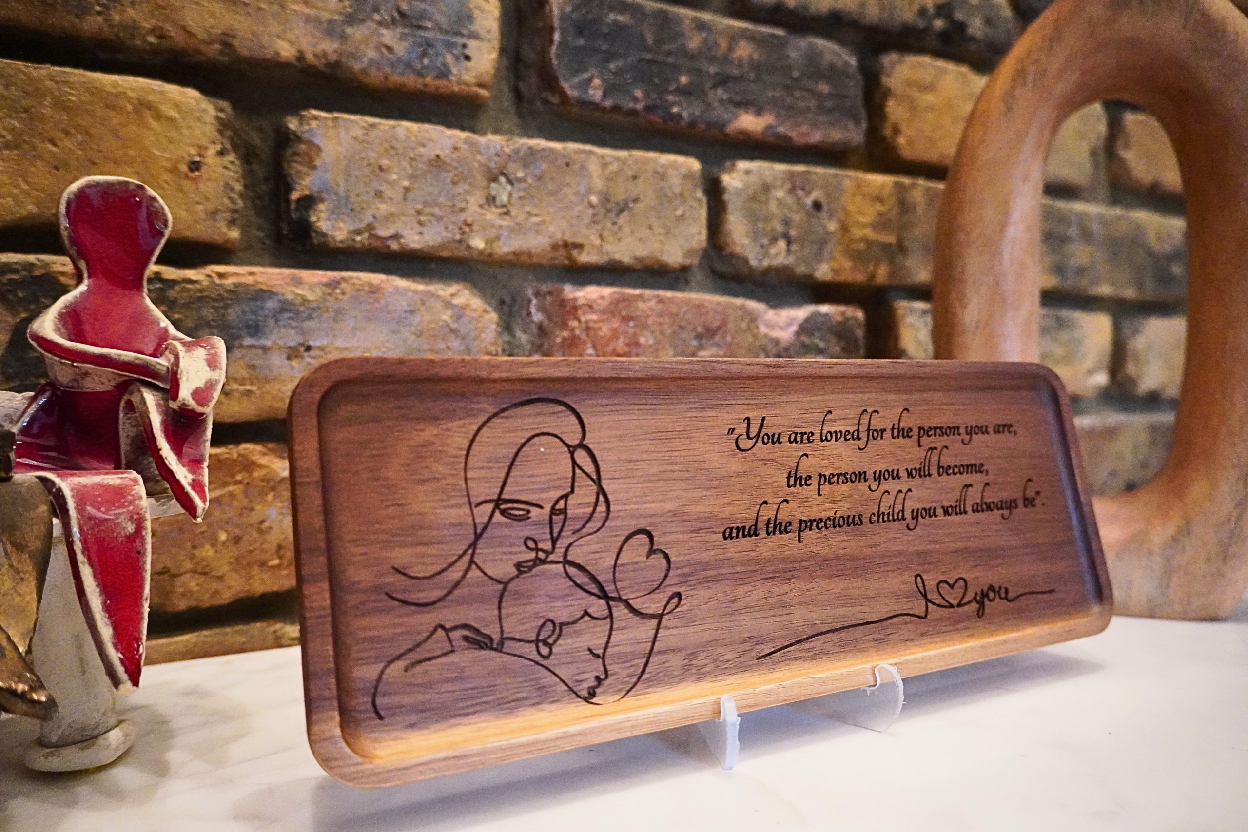 "Precious Child" Mother & Baby Slate / Acacia Wood