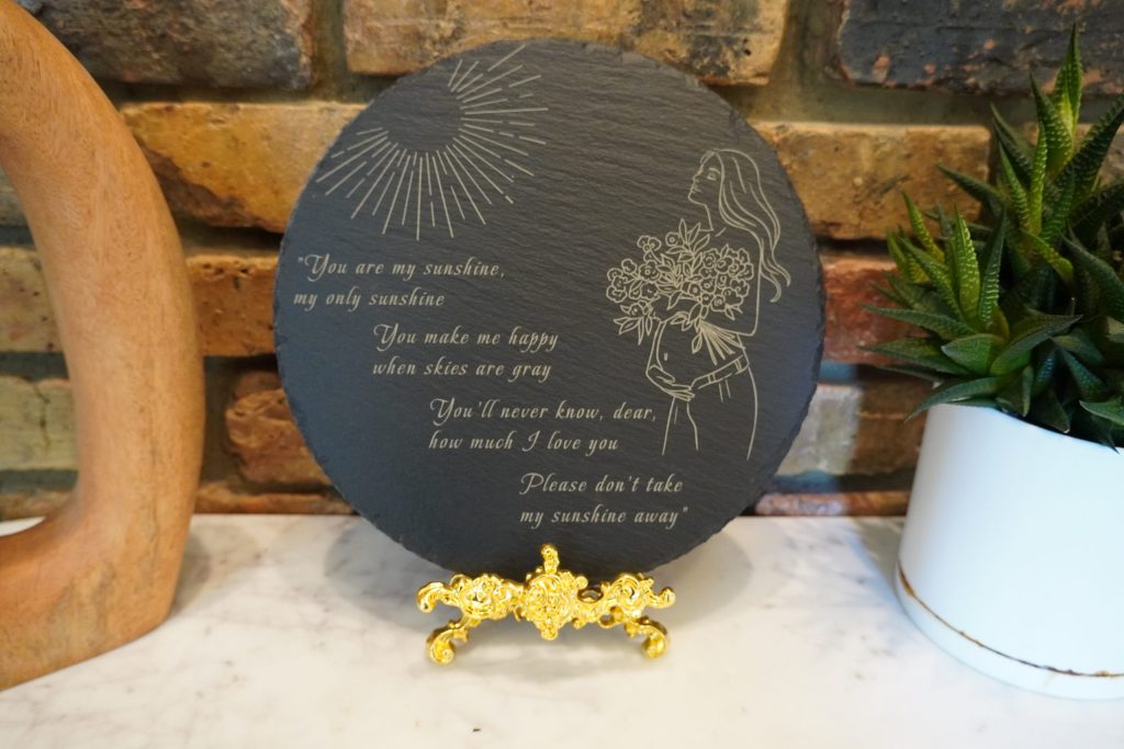 'You Are My Sunshine' Maternity Round Slate