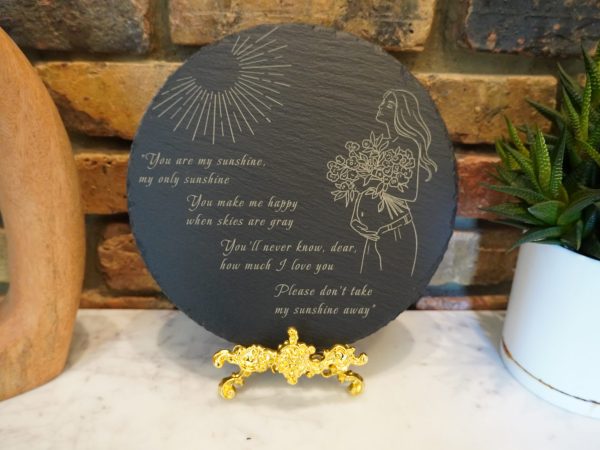 'You Are My Sunshine' Maternity Round Slate