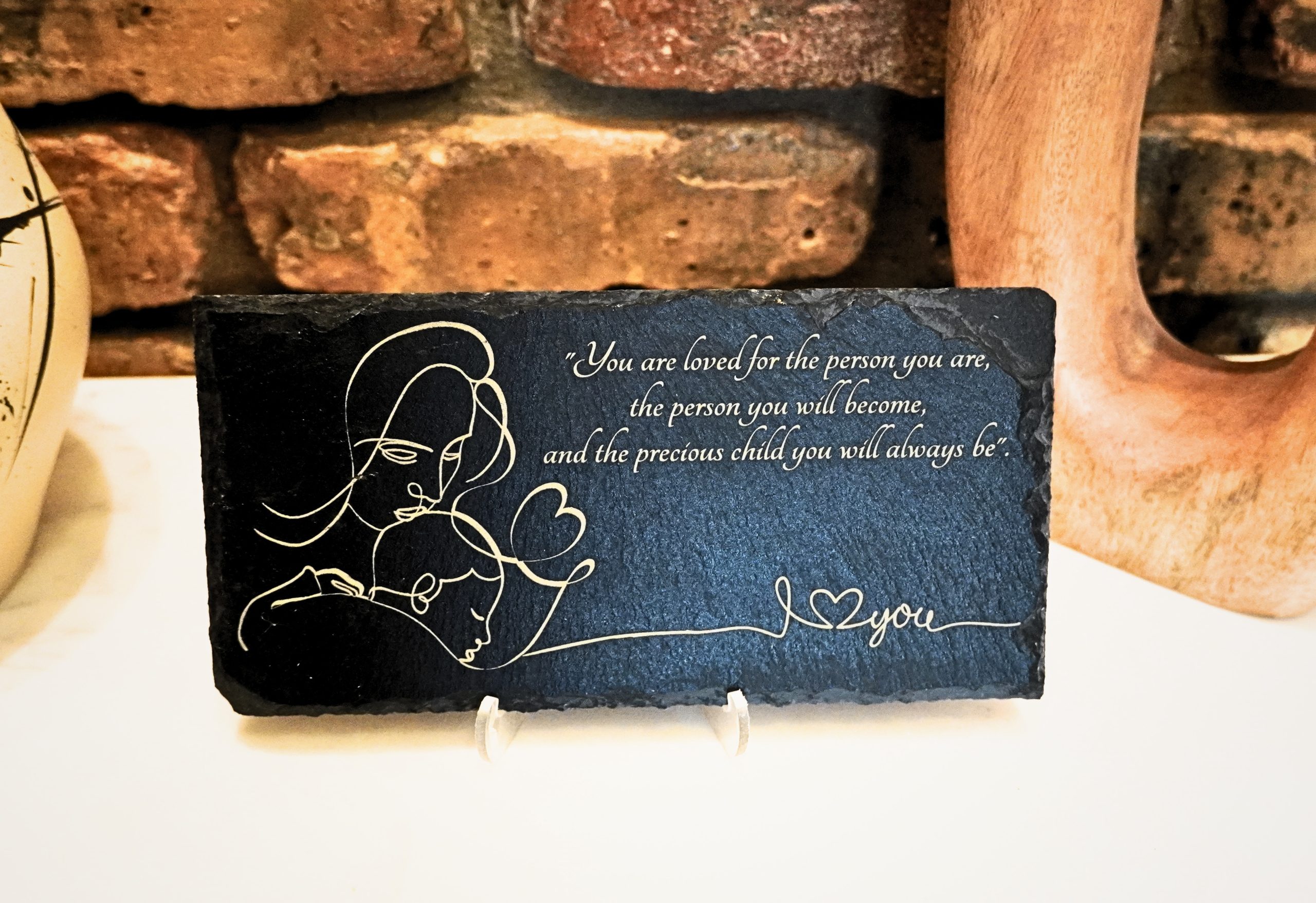 "Precious Child" Mother & Baby Slate / Acacia Wood - Image 2